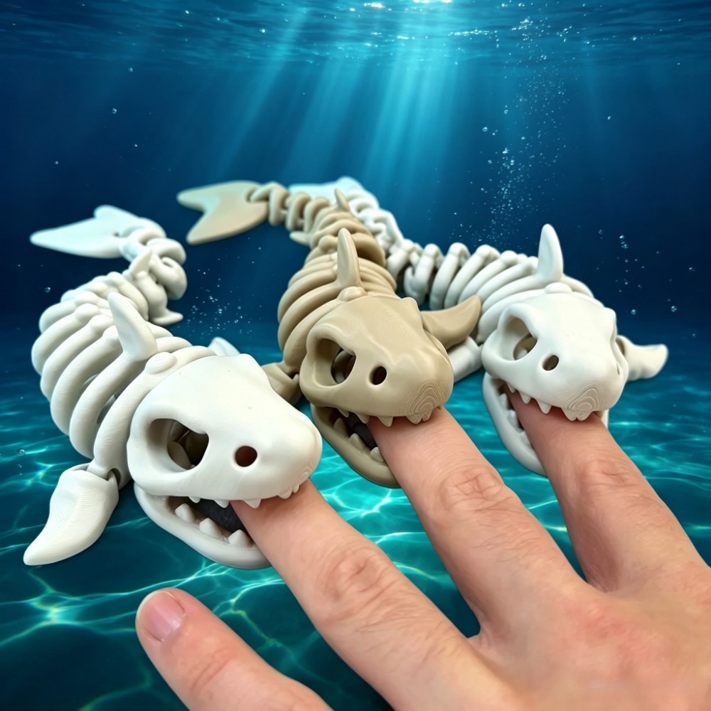 Marine Aquarium Decorations - Скелет акулы для аквариума: подвижное украшение,
