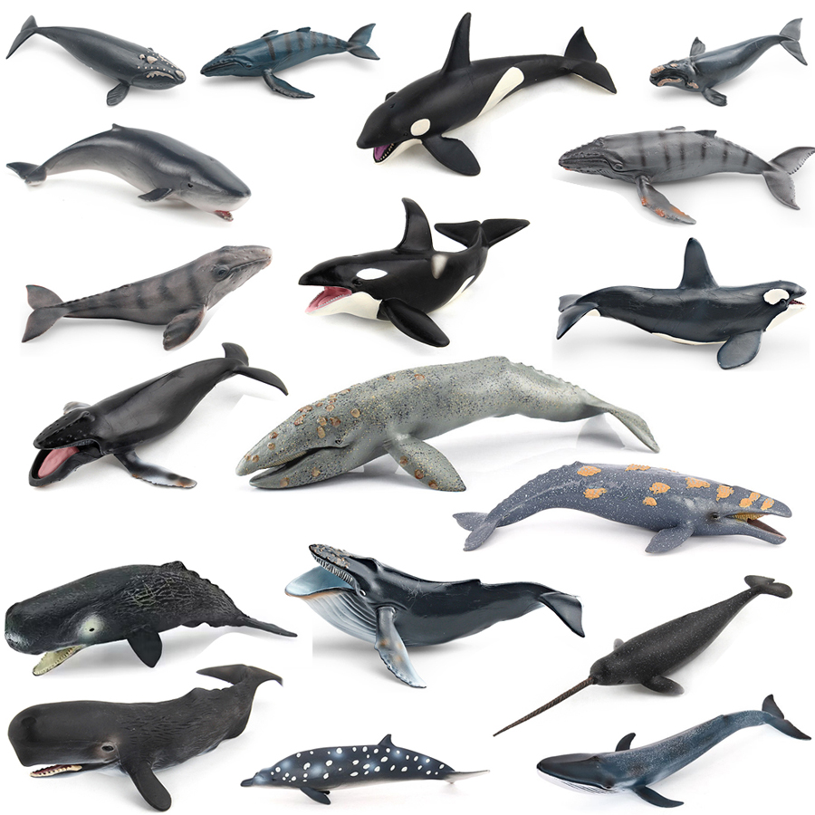 Marine Aquarium Decorations - Реалистичные модели животных морского мира: кит-горбатик,