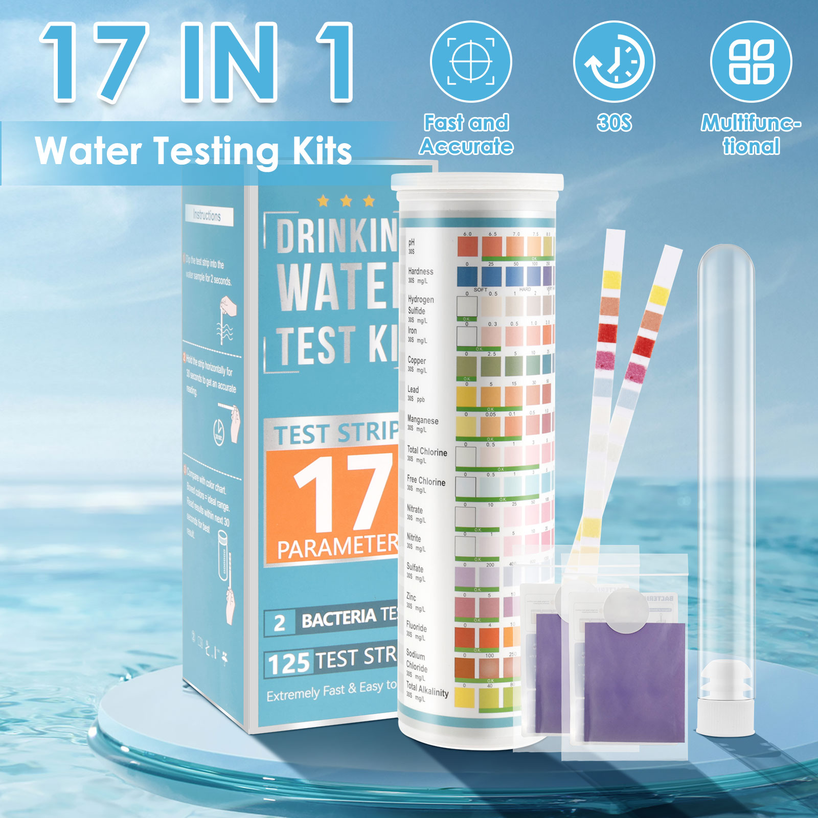 5-17 в 1, тест-полоски для акв – обзор и цена Marine Aquarium Test Kit