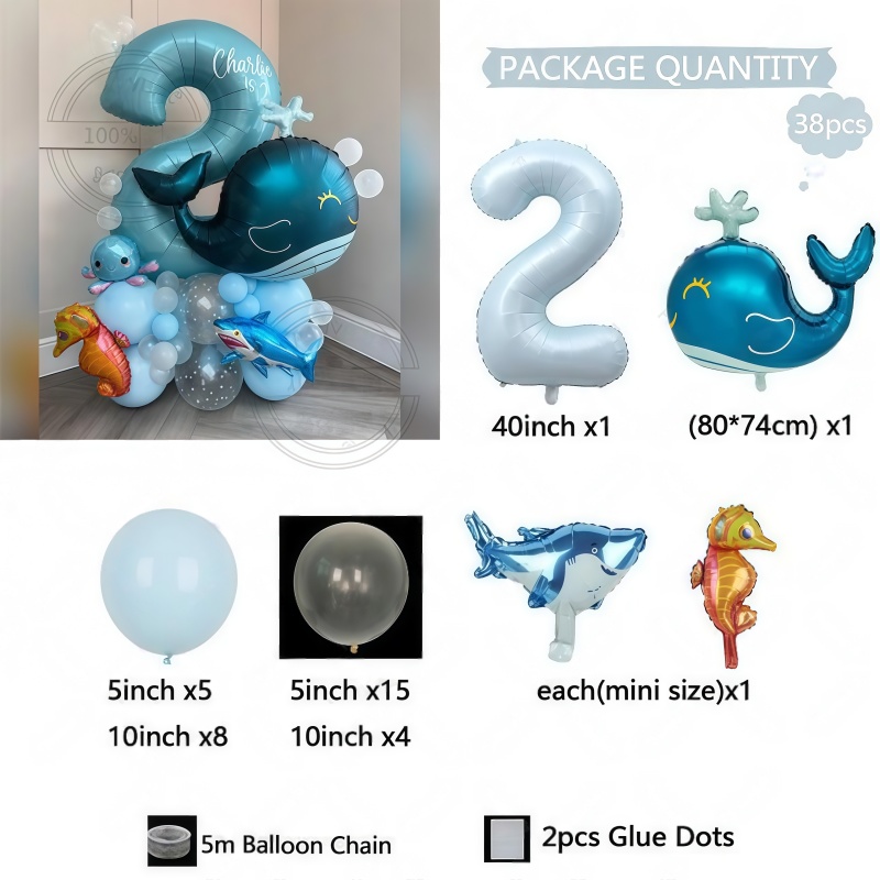 38 шт., набор воздушных шаров  – обзор и цена Marine Aquarium Decorations