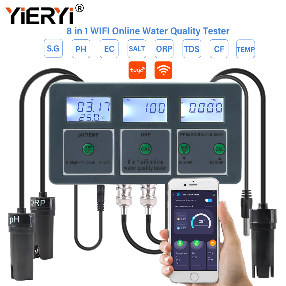 Yieryi WiFi Tuya Smart PH ORP  – обзор и цена Marine Aquarium Test Kit